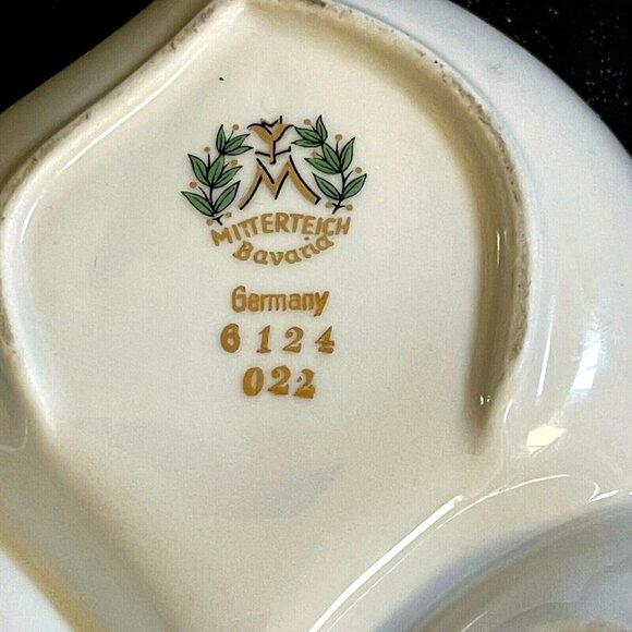 Mitterteich Bavaria Germany 6124 022 leaf shaped floral trinket tidbit dish 8" - Picture 3 of 6